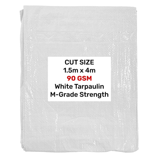 White M-Grade Tarpaulin 1.5m x 4m