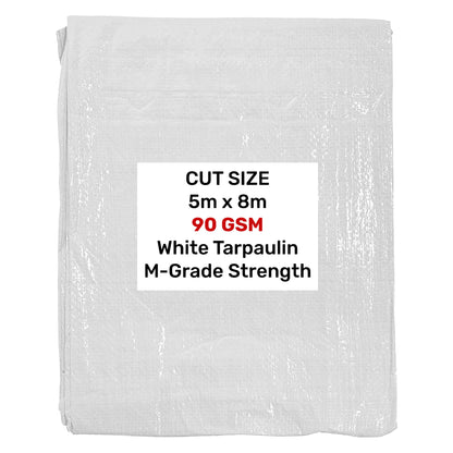 White M-Grade Tarpaulin 5m x 8m