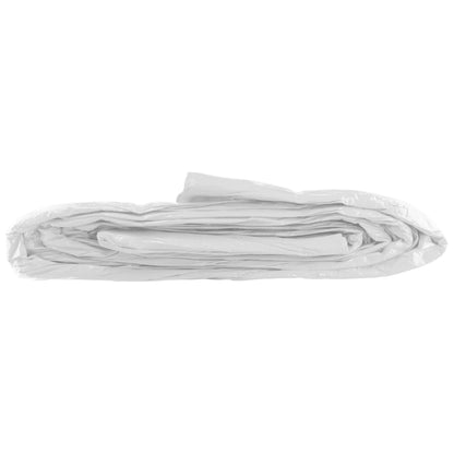 White M-Grade Tarpaulin with 10m of 6mm Bungee Rope and 10 x Screw Type Tarp Clips