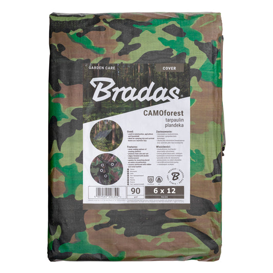 Camouflage M-Grade Tarpaulin 6m x 12m BRADAS