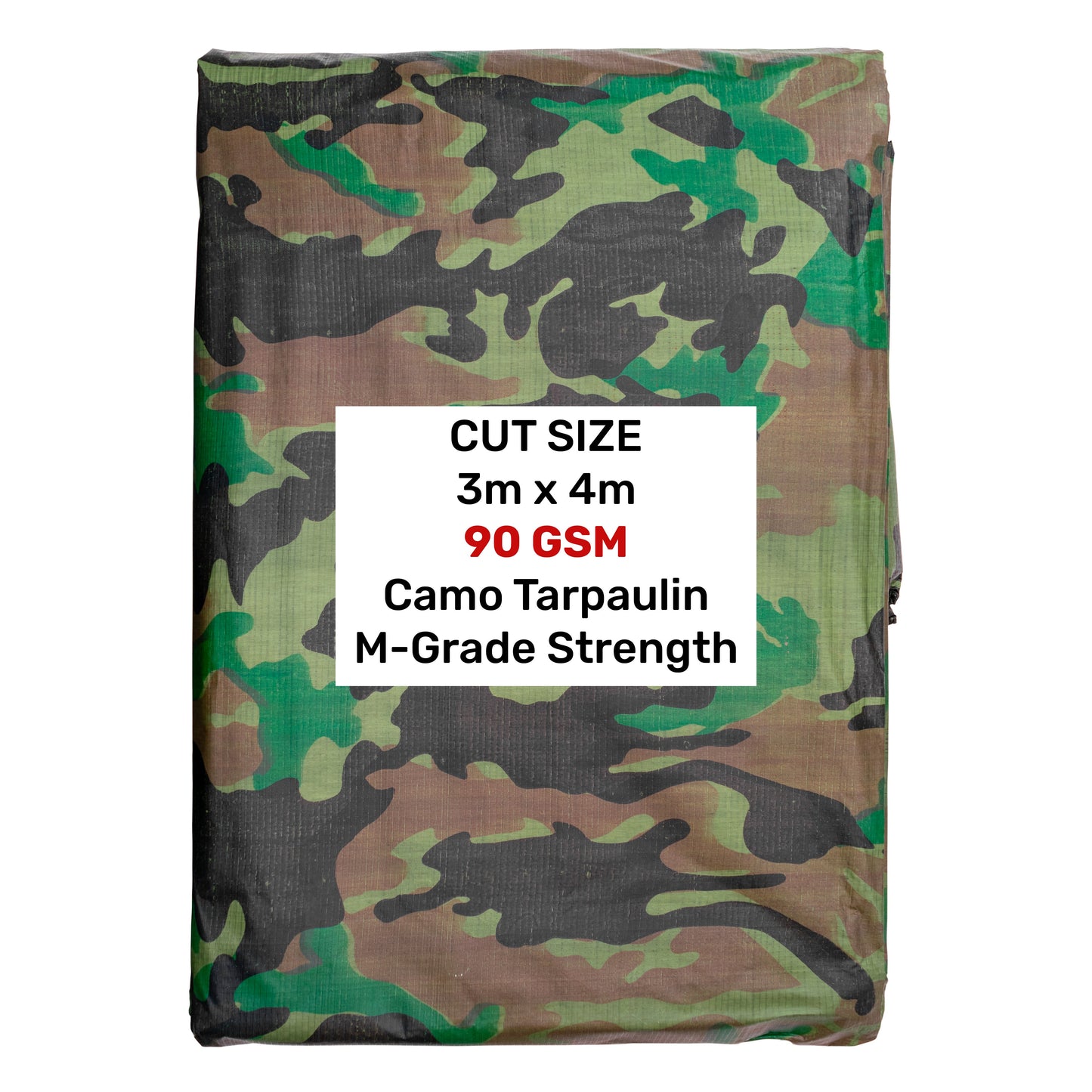 Camouflage M-Grade Tarpaulin 3m x 4m