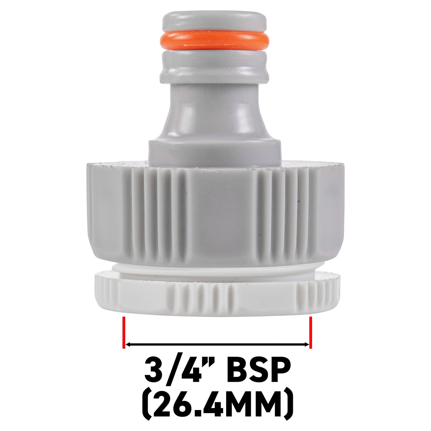 Female Tap Connector 1" or 3/4" BSP Female, Gray/White