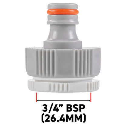 Female Tap Connector 1" or 3/4" BSP Female, Gray/White
