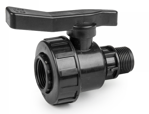 IBC 2” S60X6 Cap with Large Plastic Valve and Male Quick Connector