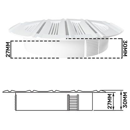Louvre Vent Round Bella 125mm White
