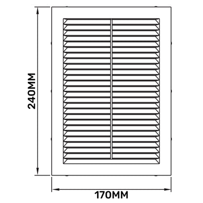 Louvre Vent  D/170x240W 240mm X 170mm with Fly Screen