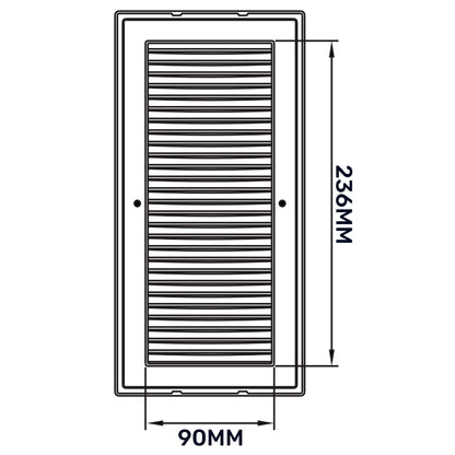 Louvre Vent White DL/90X240RW LUX With Fly Mesh