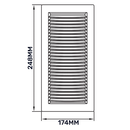 Louvre Vent White DL/140X210 RW LUX With Fly Mesh