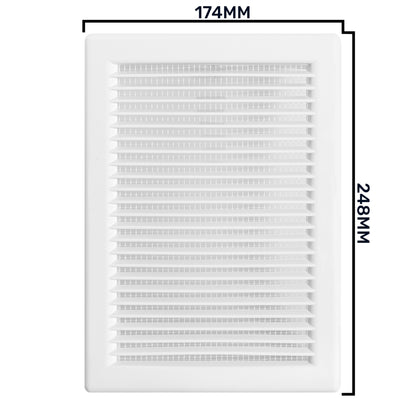 Louvre Vent White DL/140X210 RW LUX With Fly Mesh