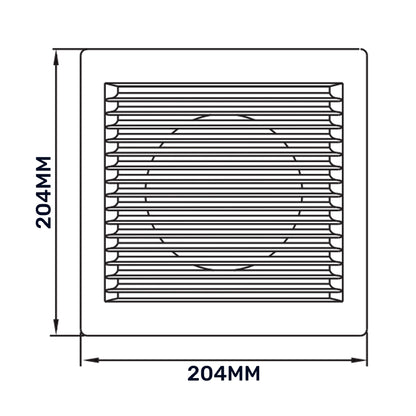 Louvre Vent White DL/150 RW LUX With Fly Mesh