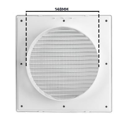 Louvre Vent White DL/150 RW LUX With Fly Mesh
