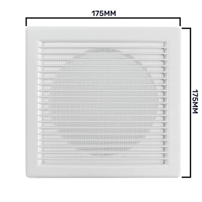 Louvre Vent White DL/125 RW LUX With Fly Mesh
