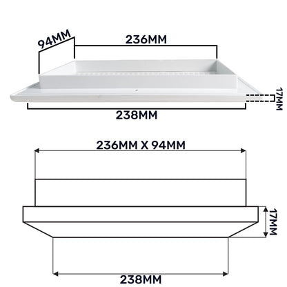 Louvre Vent Duo Smart 90/240 90mm X 240mm With Fly Mesh