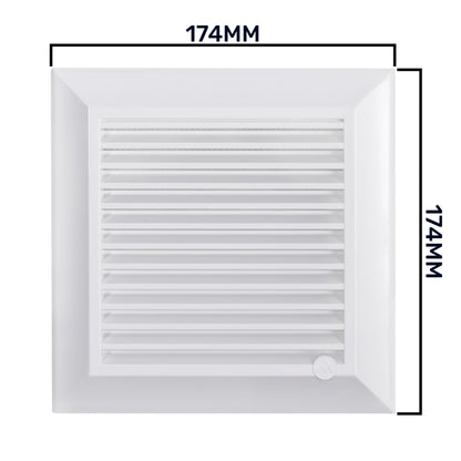 Louvre Vent White Duo Smart 135G 135mm With Fly Mesh