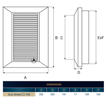 Louvre Vent White Duo Smart 165 With Fly Mesh