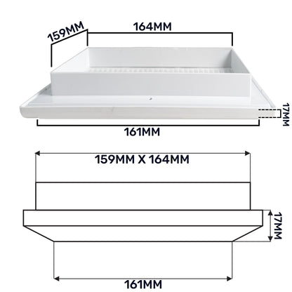 Louvre Vent White Duo Smart 165 With Fly Mesh