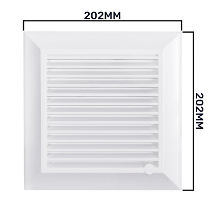 Louvre Vent White Duo Smart 165 With Fly Mesh