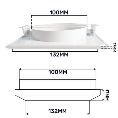 Louvre Vent White Duo Smart 135 fi 100mm With Fly Mesh