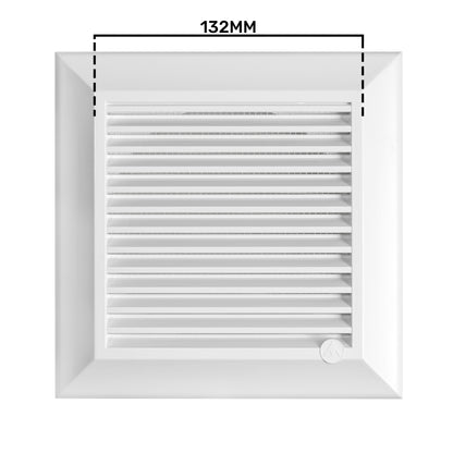 Louvre Vent White Duo Smart 135 fi 125mm With Fly Mesh