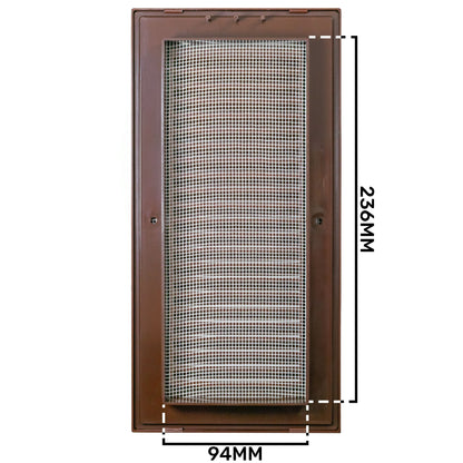 Louvre Vent Duo Smart 90/240 Brown 90mm x 240mm With Fly Mesh