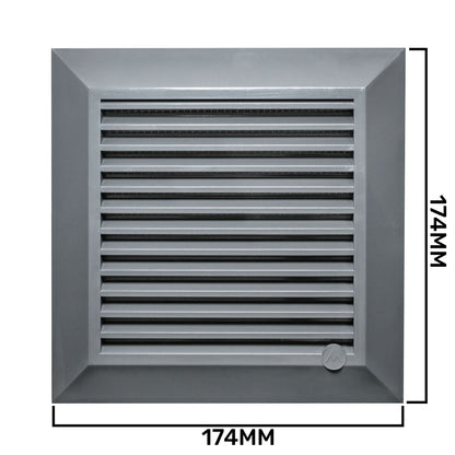 Louvre Vent Graphite Duo Smart 135G 135mm With Fly Mesh