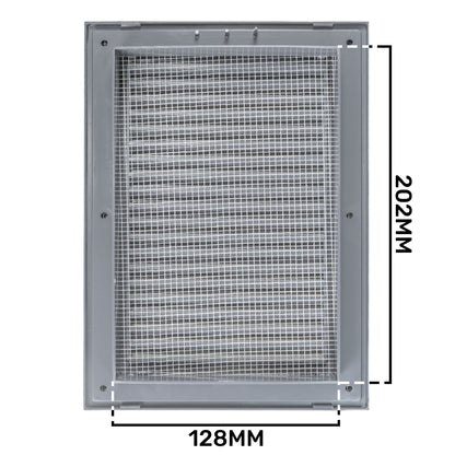 Louvre Vent Graphite Duo Smart 140/210 140mm X 210mm With Fly Mesh