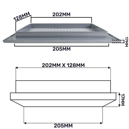 Louvre Vent Graphite Duo Smart 140/210 140mm X 210mm With Fly Mesh