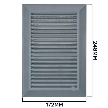Louvre Vent Graphite Duo Smart 140/210 140mm X 210mm With Fly Mesh