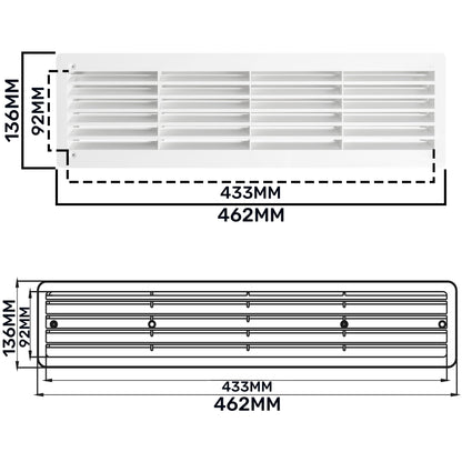Door Louvre Vent KD 90mm—445mm