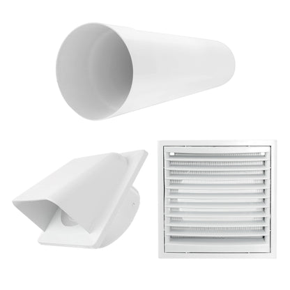 Through Wall Ventilation Kit Louvre Vent VC-KR0153 with White External Vent