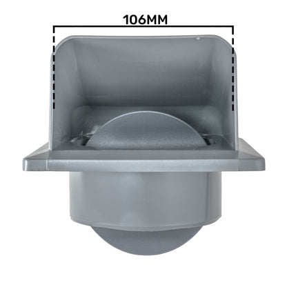 External Graphite Louvre Vent KRD/100G fi100mm