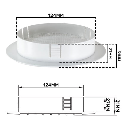 Louvre Vent KRO 125 With Fly Mesh
