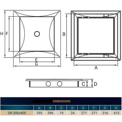Access Panel Door PP, White 300mm x 400mm