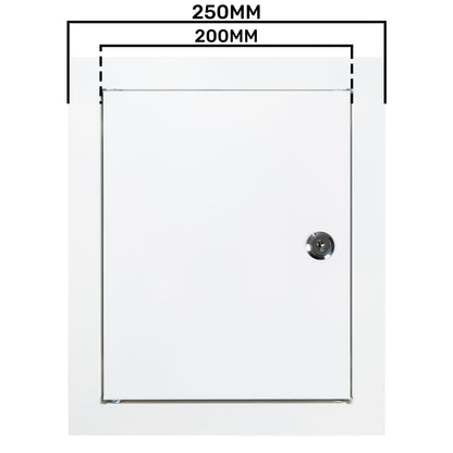 Access Panel Door Metal With Lock, White 200mm x 250mm