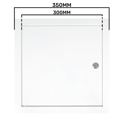 Access Panel Door Metal With Lock, White 300mm x 300mm