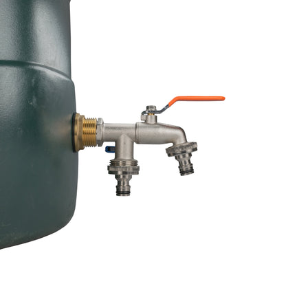 Water Butt Brass Kit 3/4" with Double Quick Connect Tap