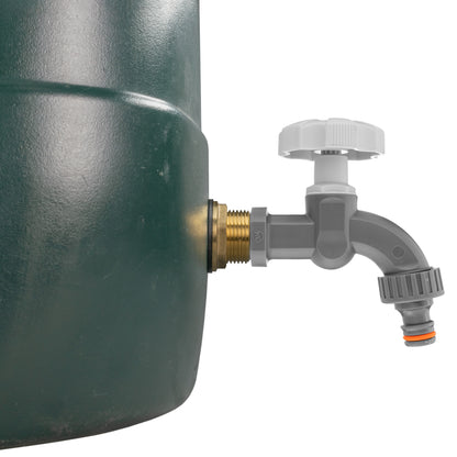 Water Butt Brass Kit 1" with Grey Dial Tap
