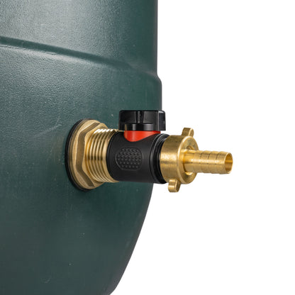 Water Butt Brass Kit 1" with In-Line Valve + 1/2" Brass Barb and Drill Bit