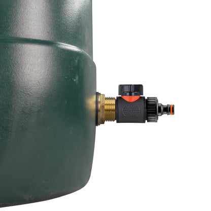 Water Butt Brass Kit 1" with In-Line Valve + Quick Connect