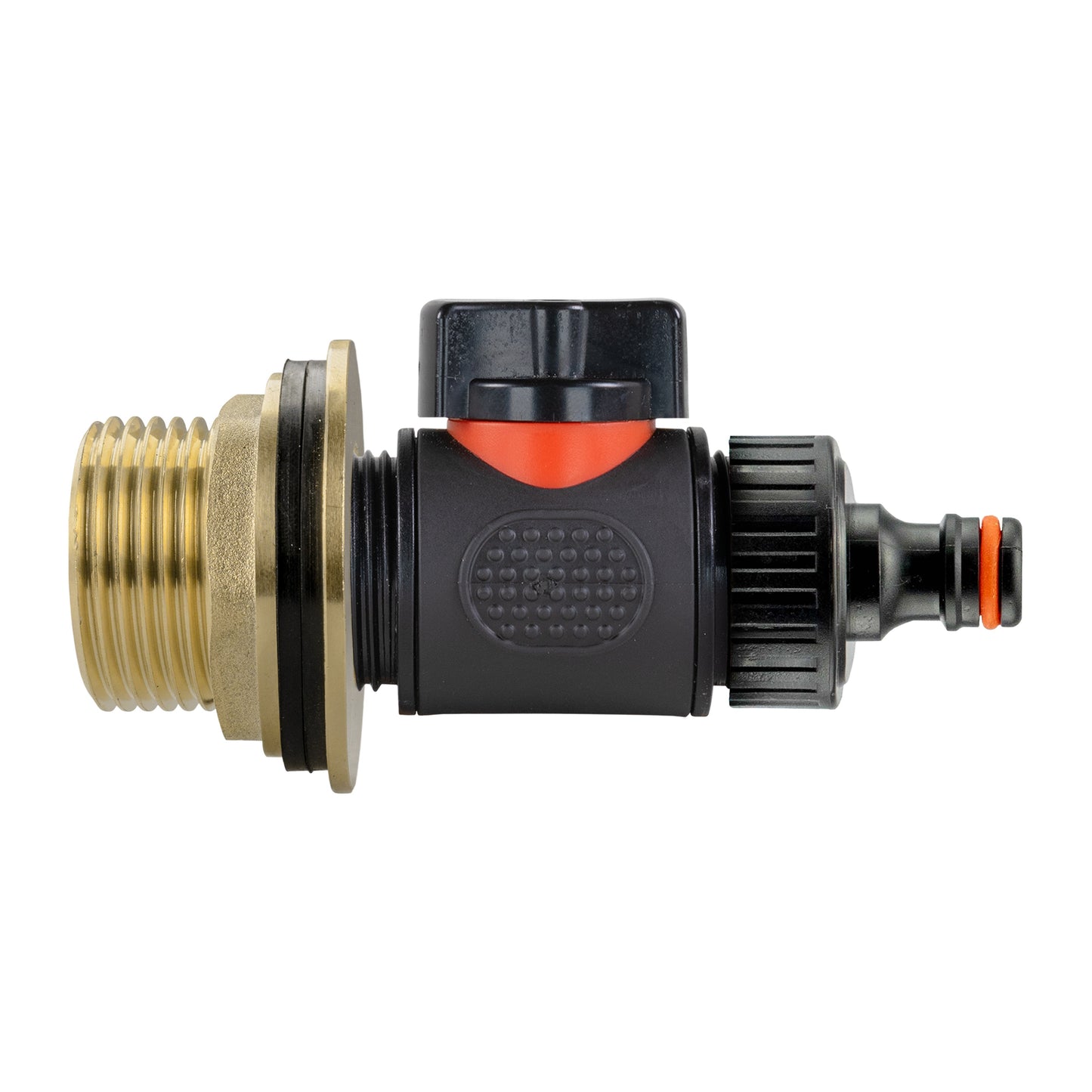 Water Butt Brass Kit 1" with In-Line Valve + Quick Connect