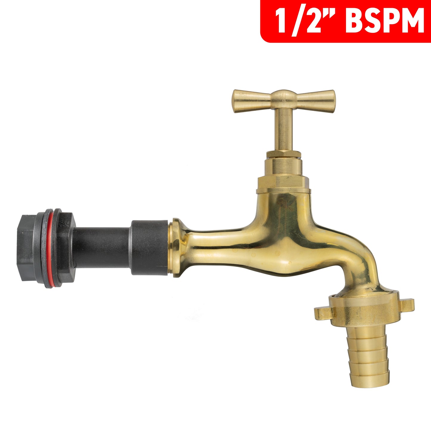 Water Butt Extension Kit 1/2" with 19mm Barbed Polished Brass Tap