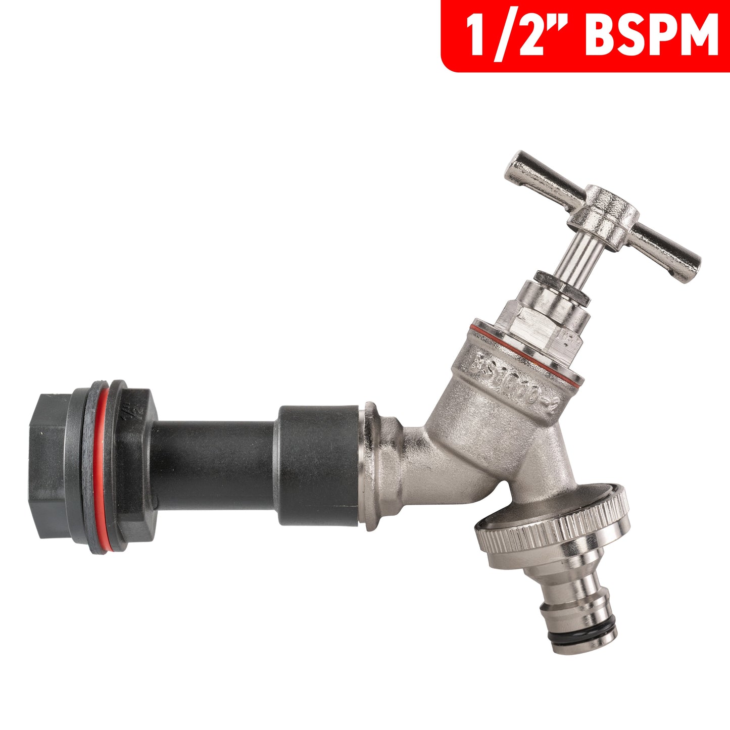 Water Butt Extension Kit 1/2" with Nickel Plated Quick Connect Tap and Drill Bit