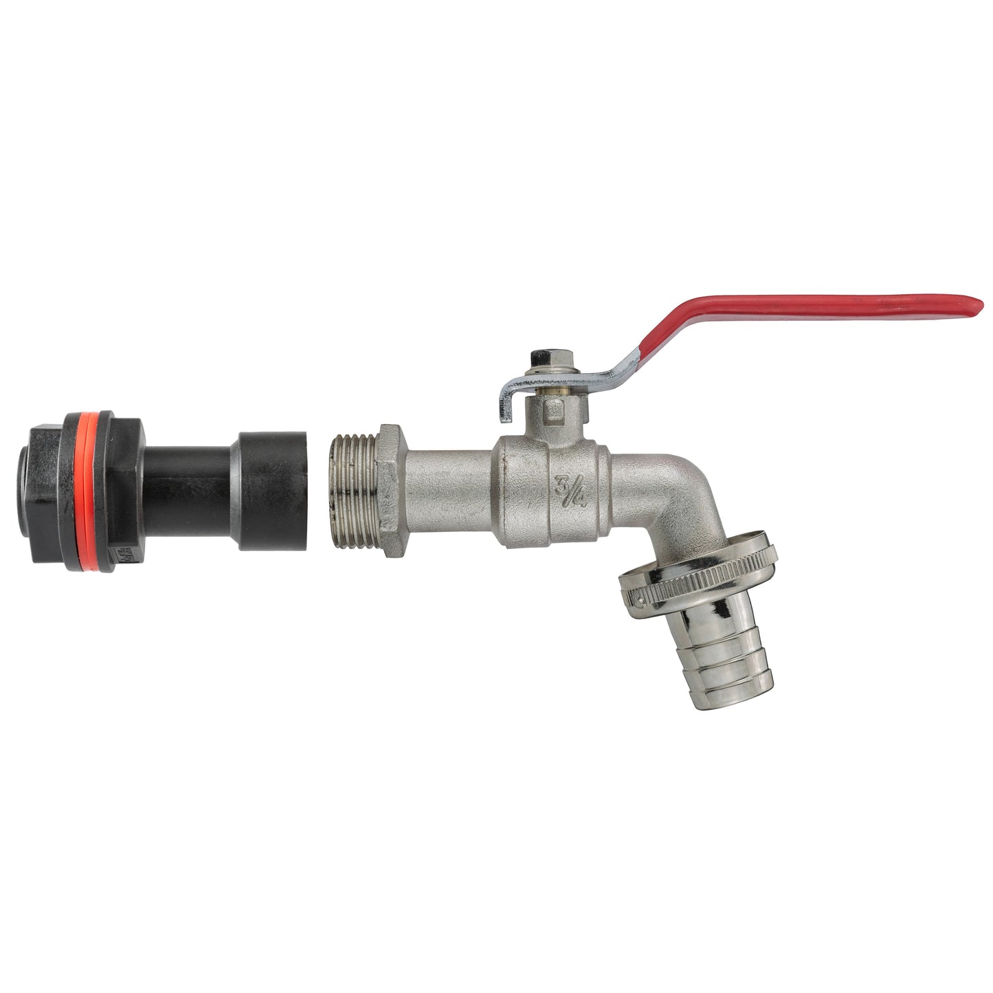 Water Butt Extension Kit 3/4" with Barbed Lever Tap and Drill Bit