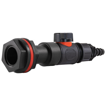 Water Butt Extension Kit 3/4" with In-Line Valve + 16mm Barb and Drill Bit