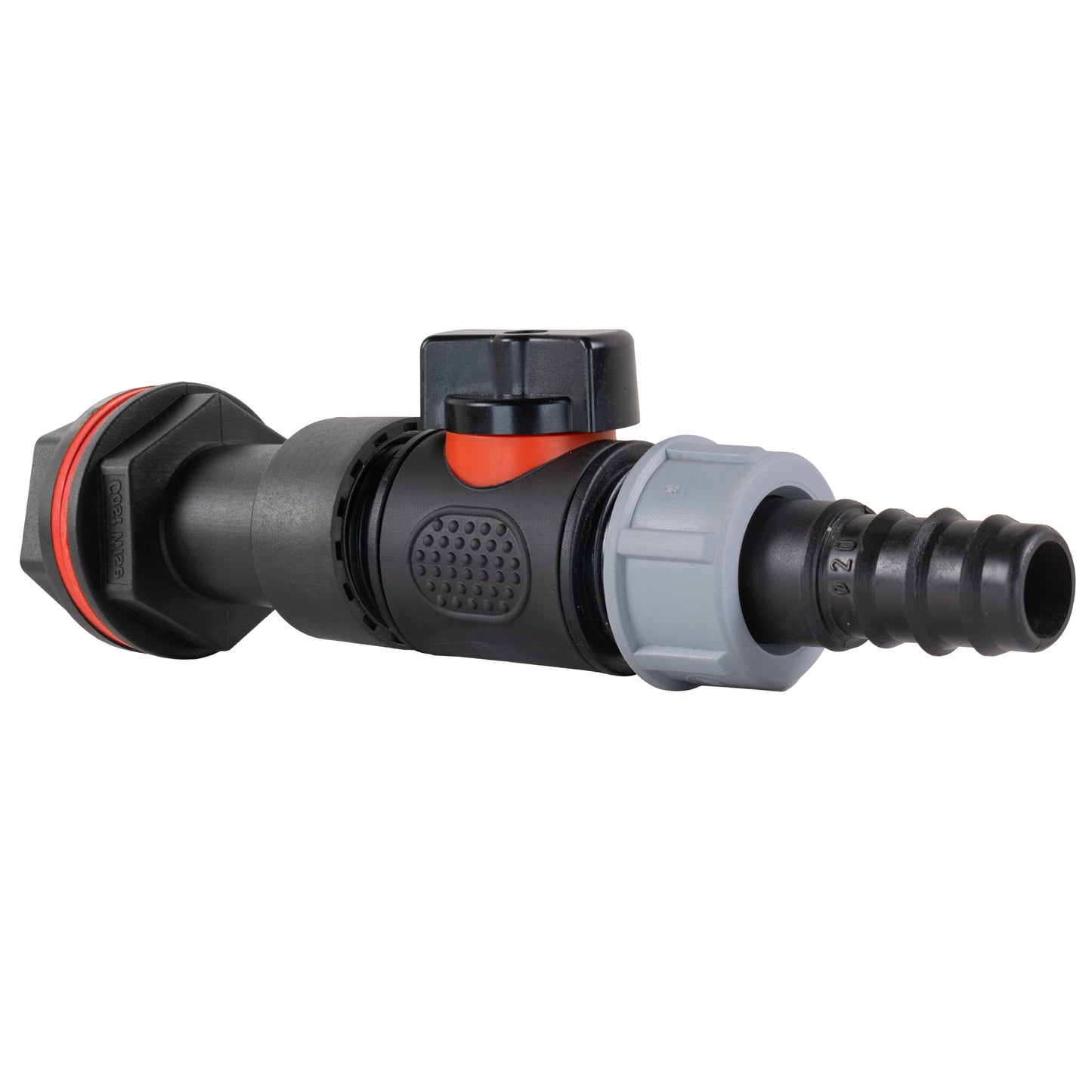 Water Butt Extension Kit 3/4" with In-Line Valve + 20mm Barb and Drill Bit