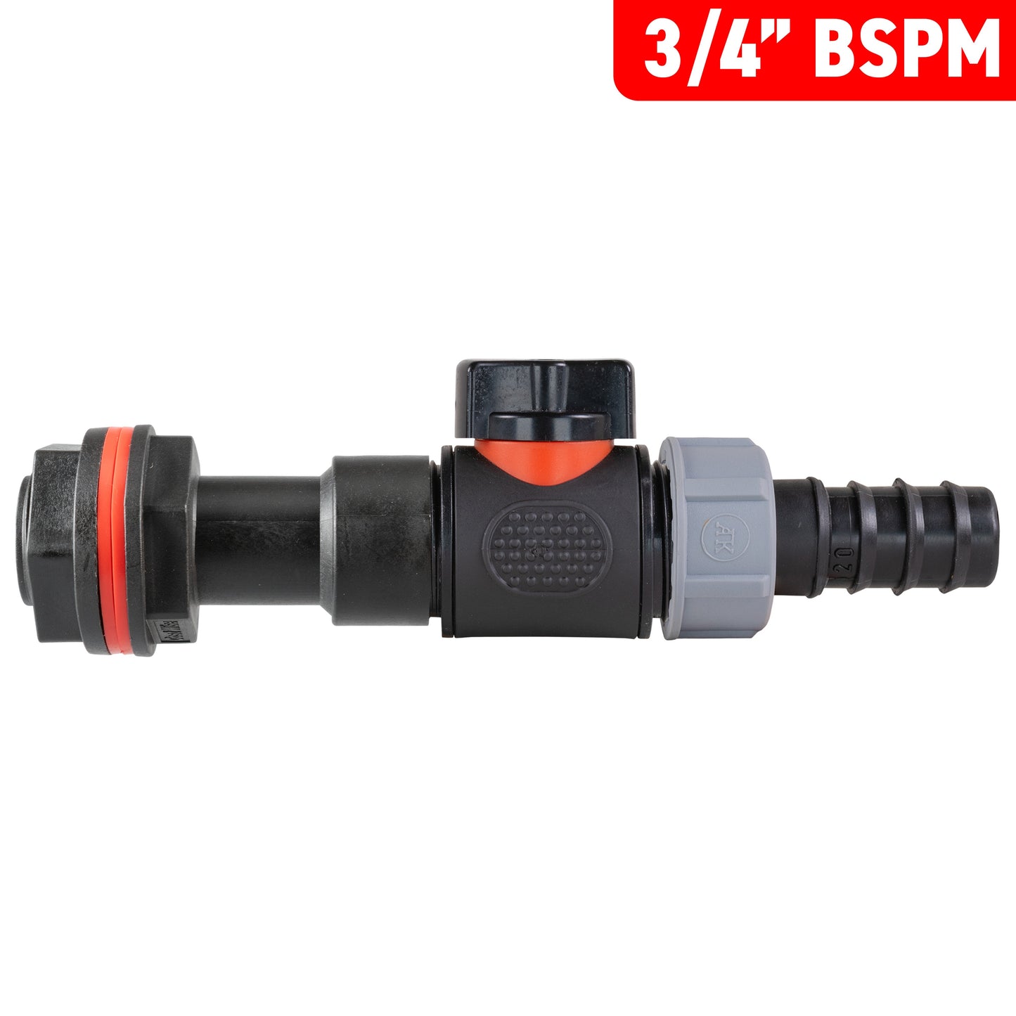 Water Butt Extension Kit 3/4" with In-Line Valve + 20mm Barb and Drill Bit