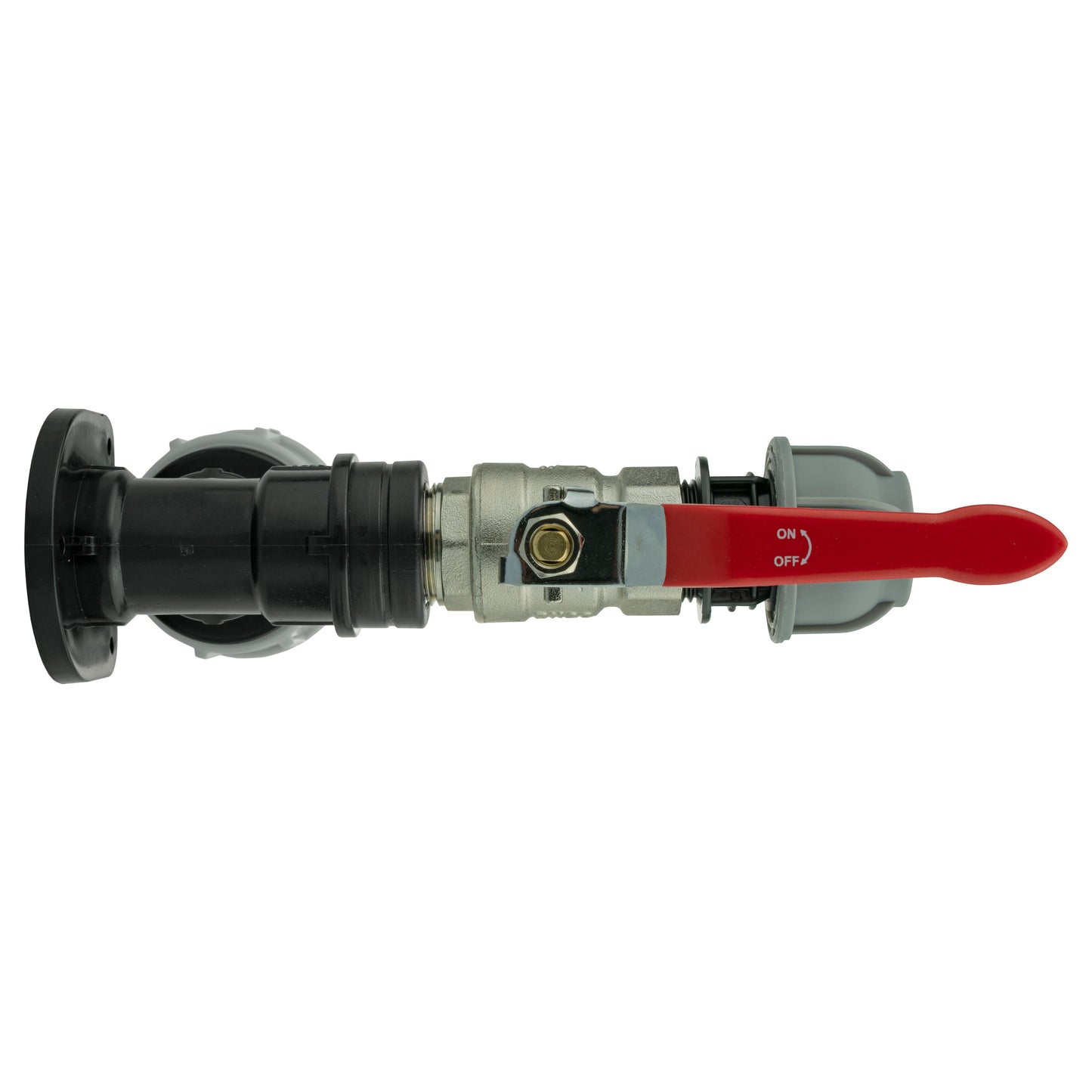 Wall Flange Kit 32mm MDPE + Lever Valve + 20mm MDPE Straight