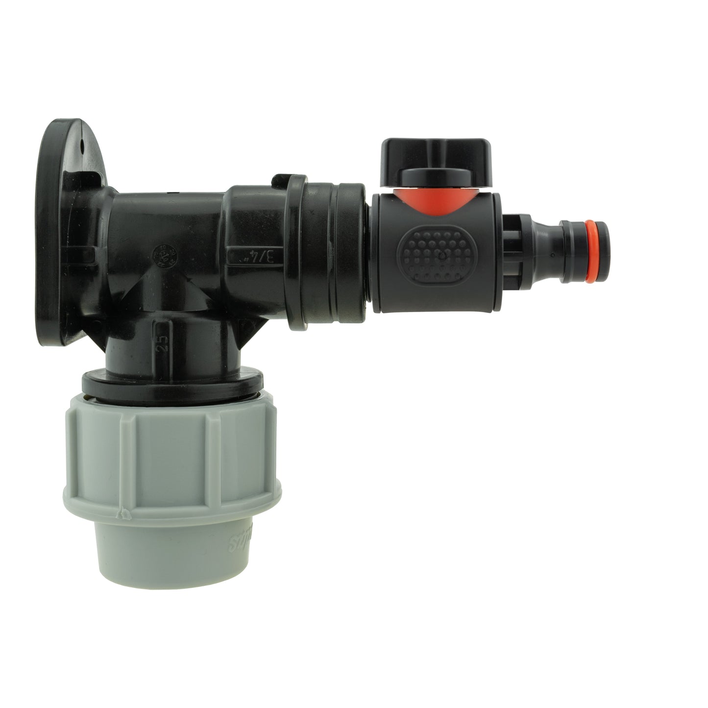 Wall Flange Kit 32mm MDPE + Valve with Male Quick Connector