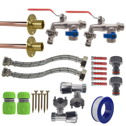 Double Lever Tap FULL Connection Kit x2