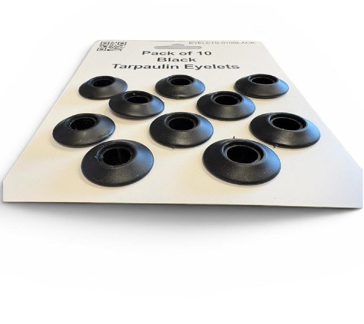 Tarpaulin 50GSM Blue with 10 x Clip-On Eyelets Black